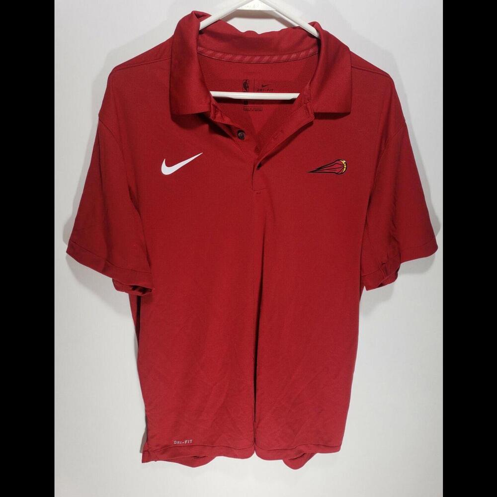 Mens Nike Dri-Fit NBA Gatorade Red Short Sleeve Button Up Polo Size Large L